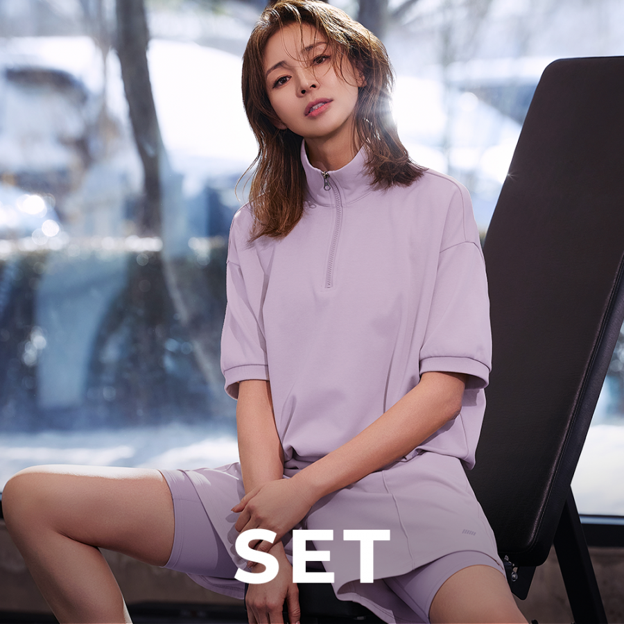 [SET] STL 올데이 더블벤트 하프 집업 / & 밴딩 하프 팬츠 세트