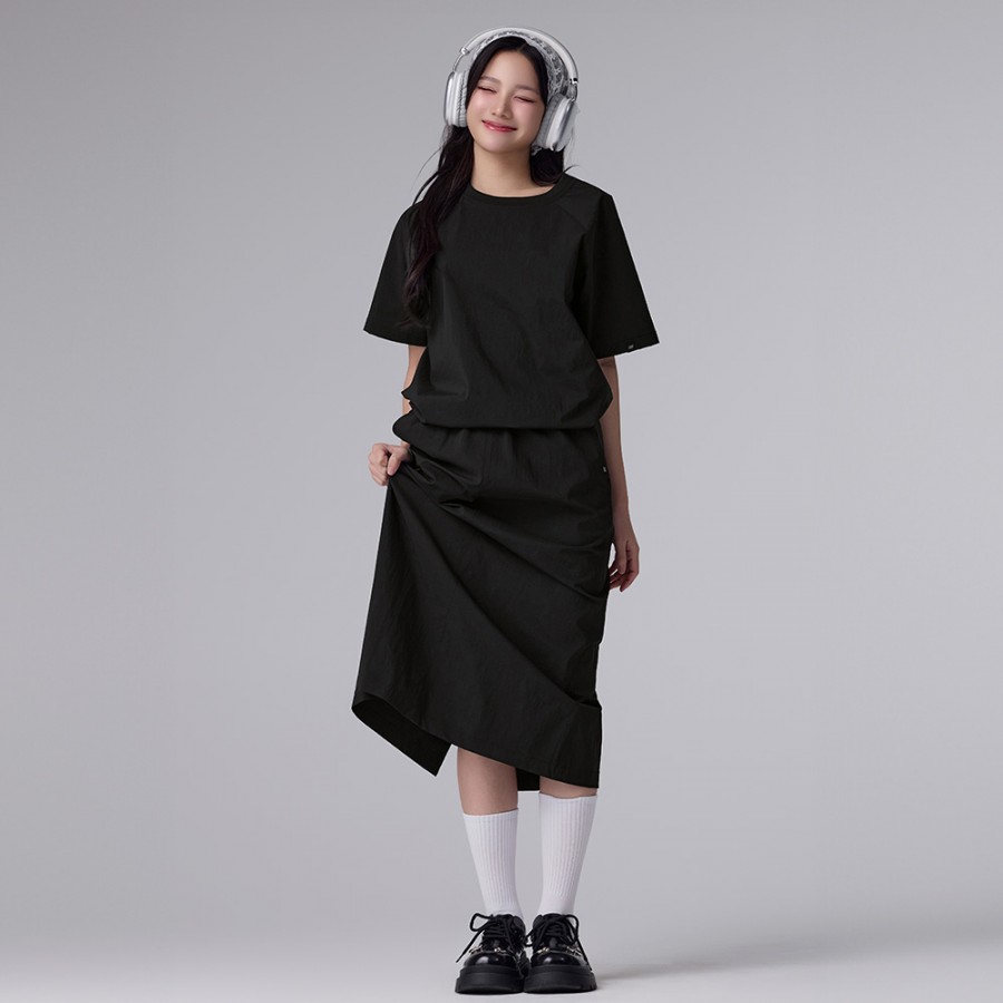 STL 메타벤트 우븐 픽업 기본 스커트