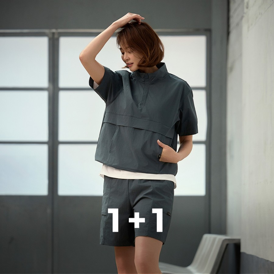 [EVENT] STL (남녀공용) 메타벤트 우븐 / 픽업 포켓 밴딩 하프 팬츠 1+1