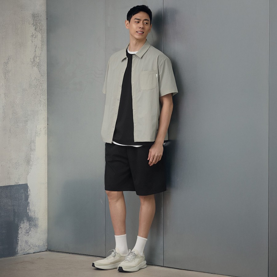 STL 메타벤트 우븐 픽업 맨즈 반팔 오픈 셔츠