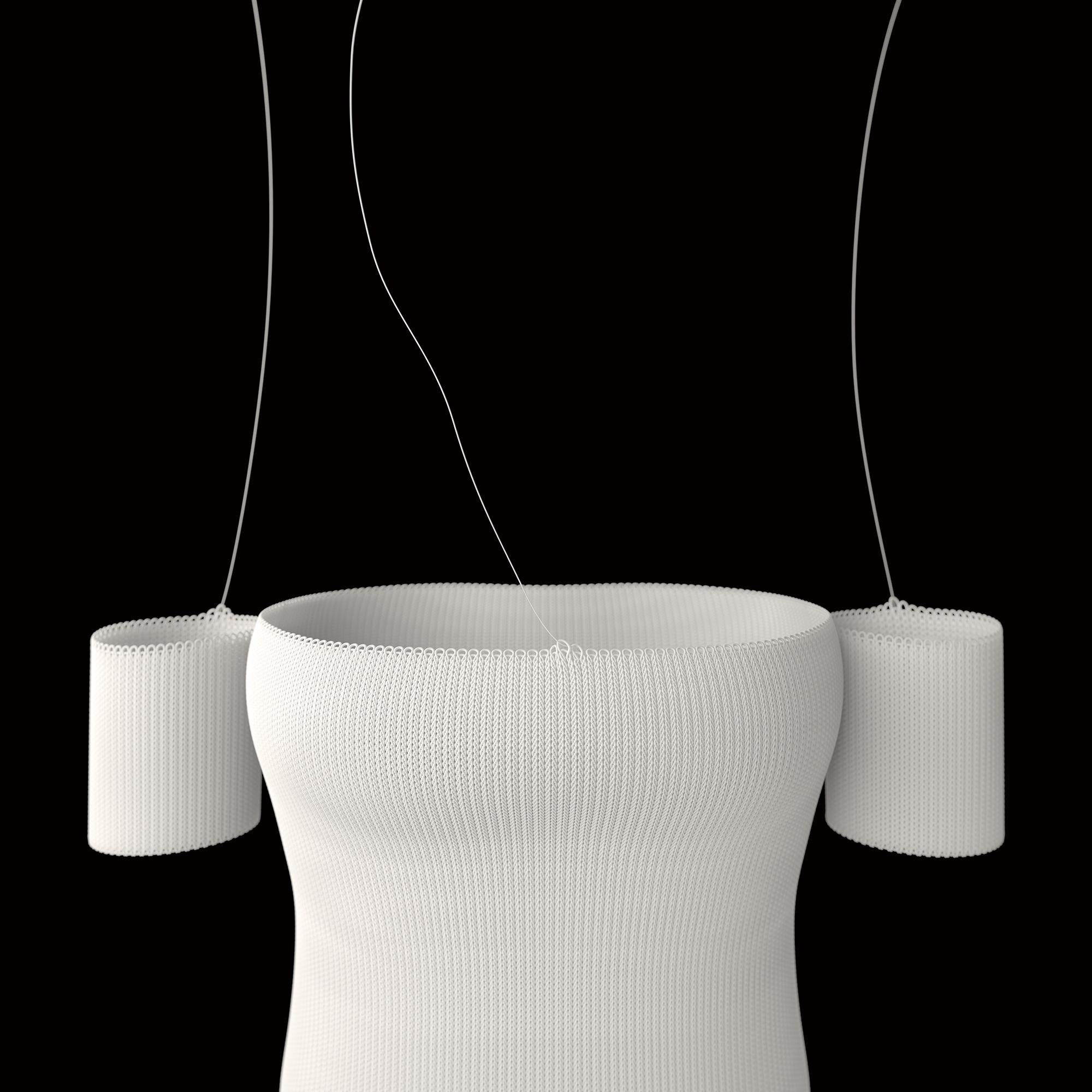 3D니트코튼크루넥볼륨슬리브스웨터(스트라이프)