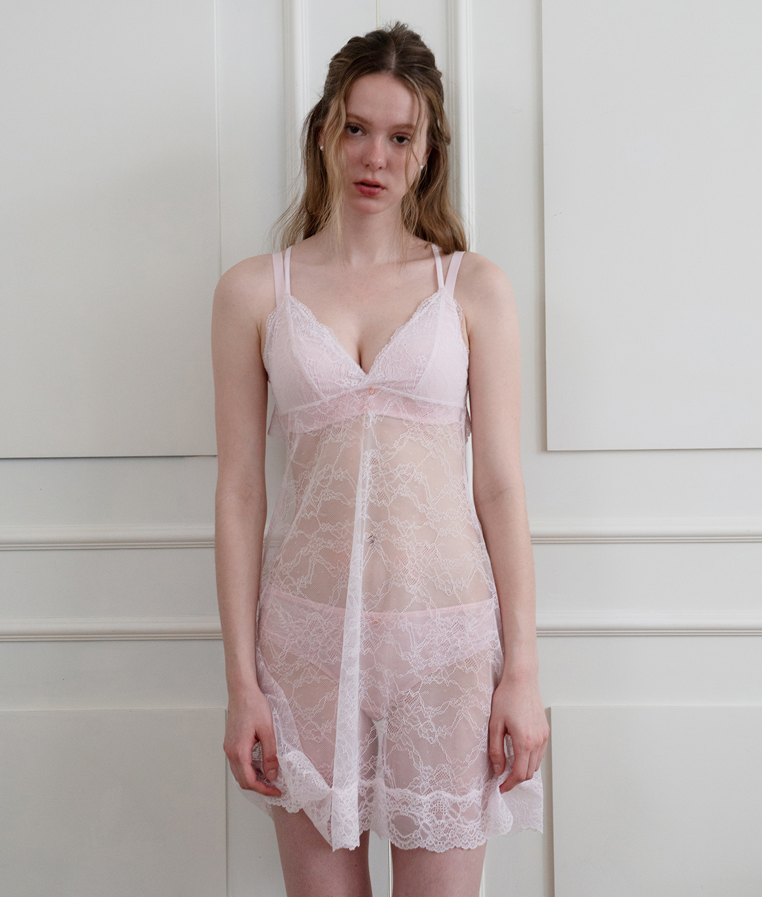 시스루 레이스 슬립