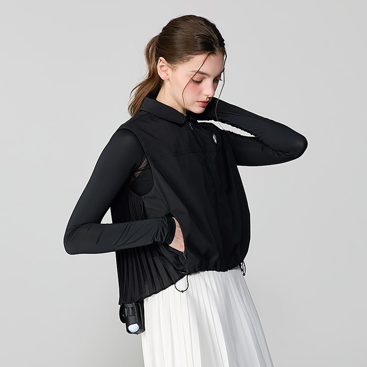 백 플리츠 집업 베스트