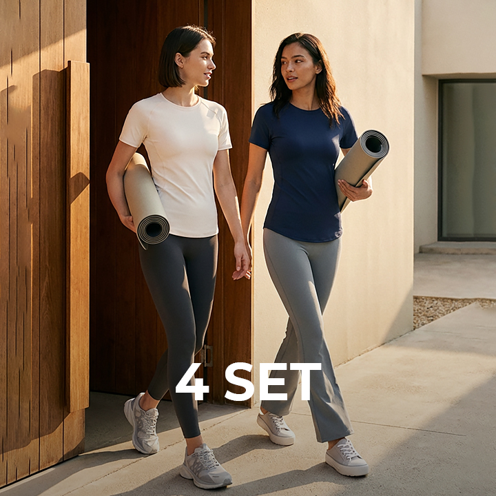 [4SET] 아이스페더 숏슬리브 2종&부츠컷&레깅스 세트